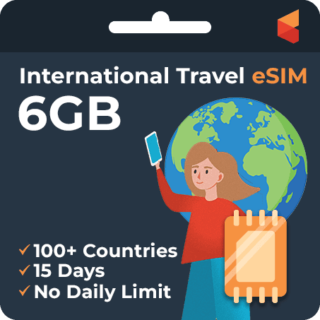 [eSIM] 15 Day International Data eSIM(6GB) | SimCorner