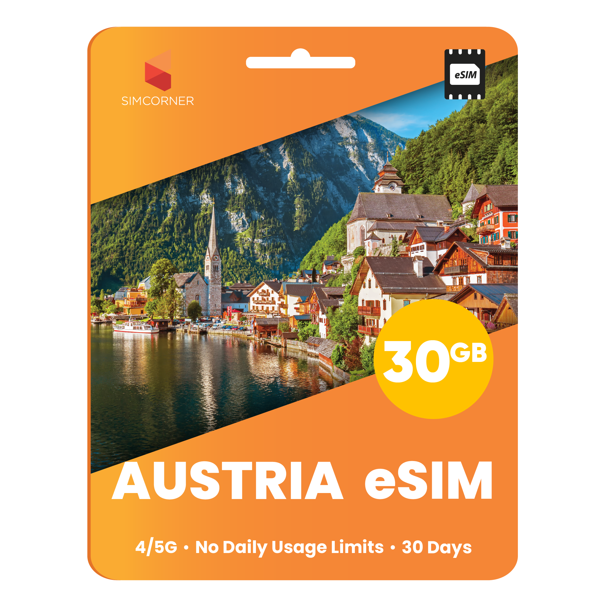 Austria eSIM: 30GB - 30 Days