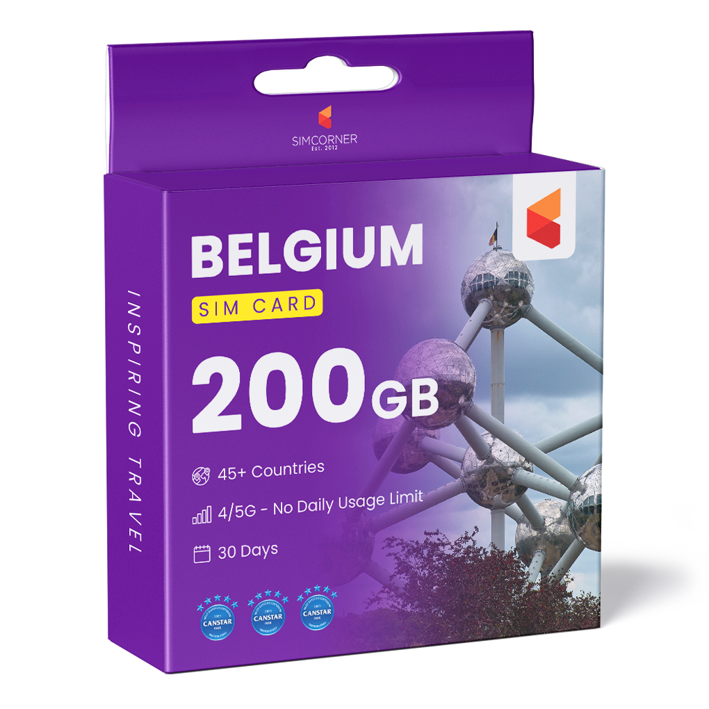 Belgium Travel Sim Card 200GB - SimCorner