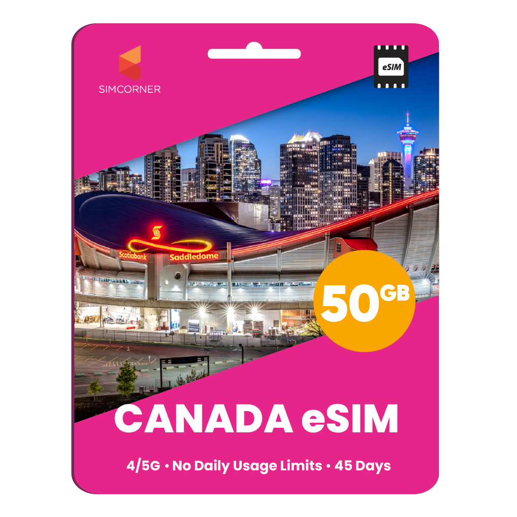 Canada eSIM: 50GB - 45 Days
-SimCorner