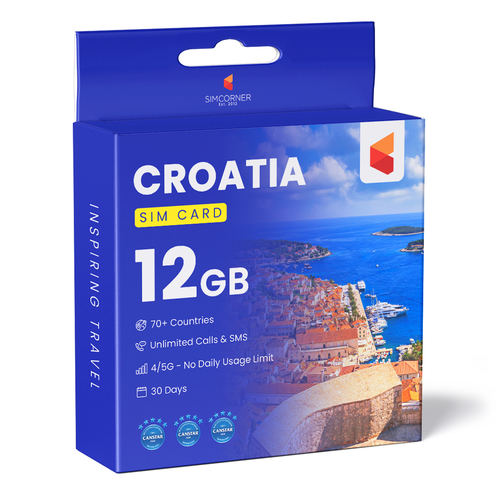 Croatia Travel Sim Card (12GB)