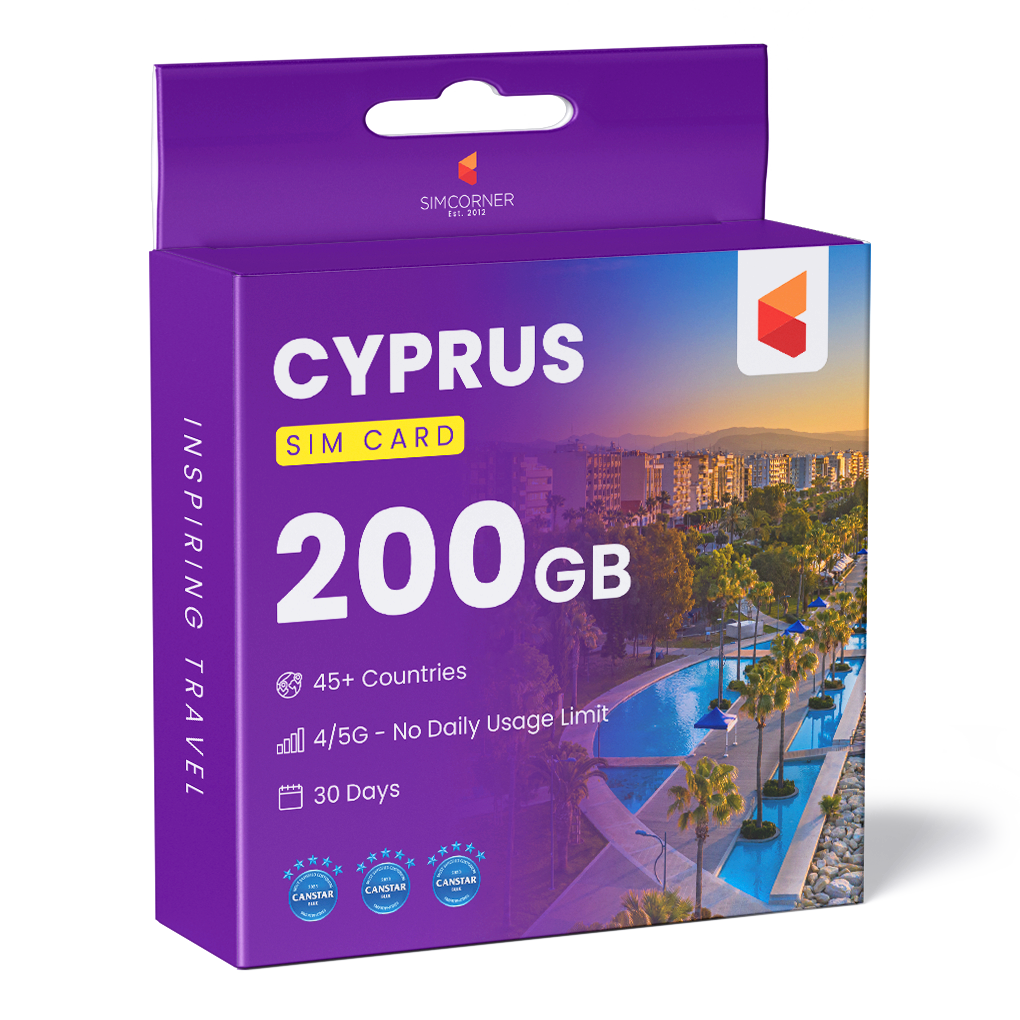 Cyprus Travel Sim Card 200GB - SimCorner