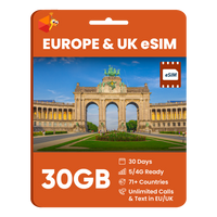 Thumbnail for eSIM Europe & UK (12GB, 18GB or 30GB)