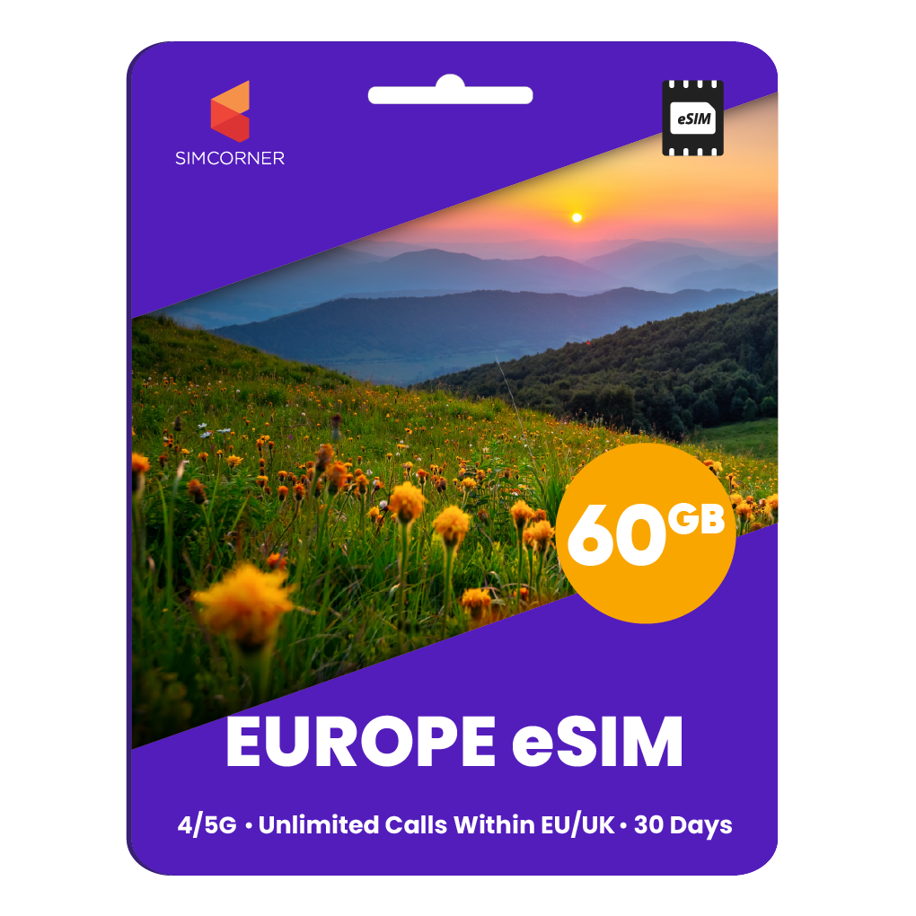 [eSIM] Europe eSim Card (60GB) | SimCorner