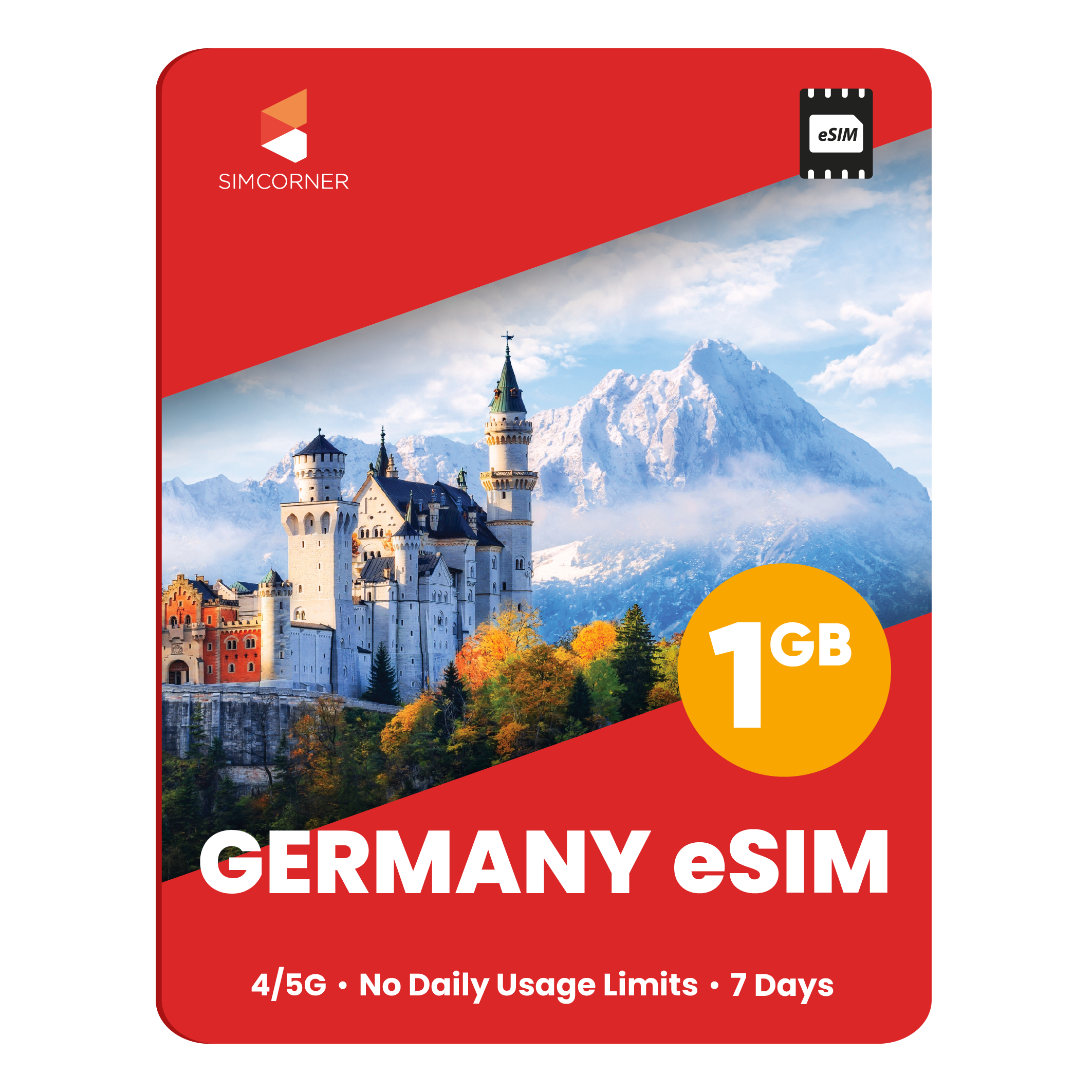 Germany eSIM: 1GB - 7 Days - SimCorner