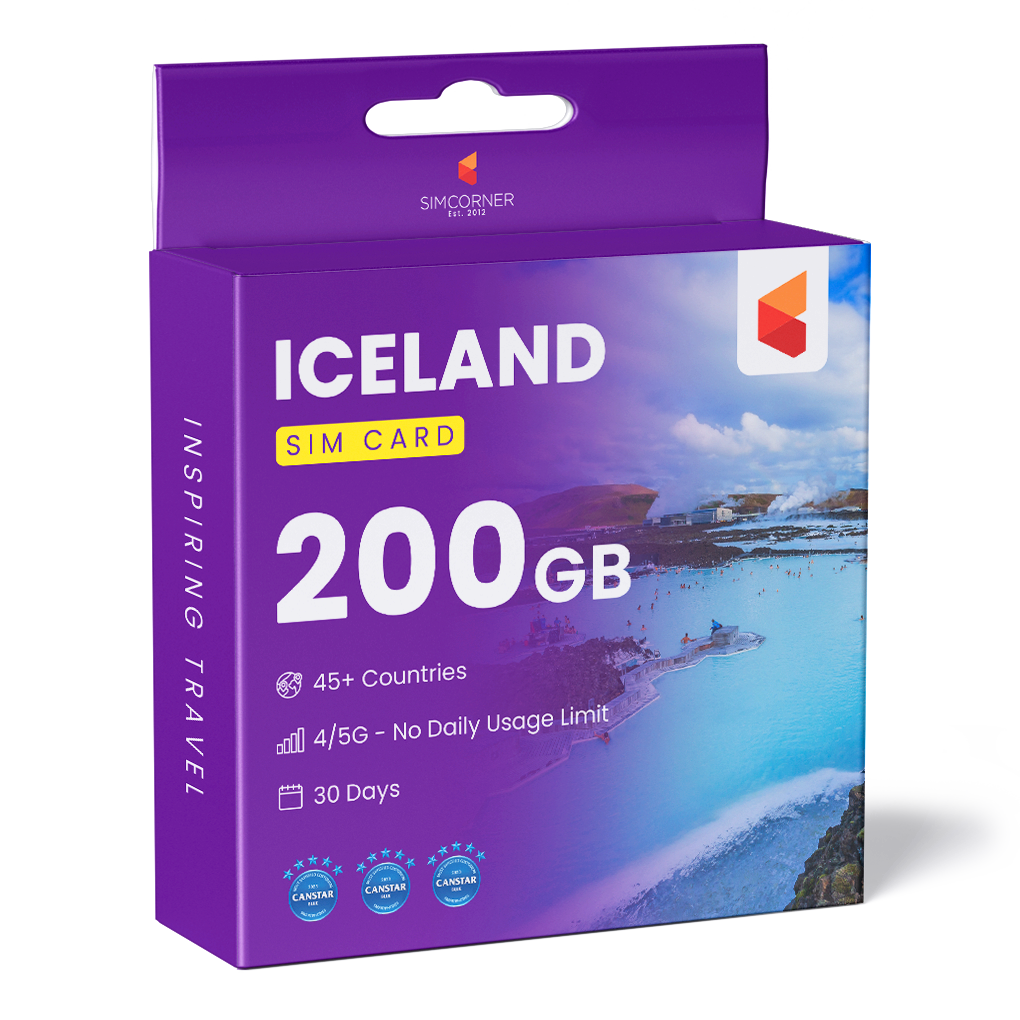 Iceland Travel Sim Card 200GB - SimCorner