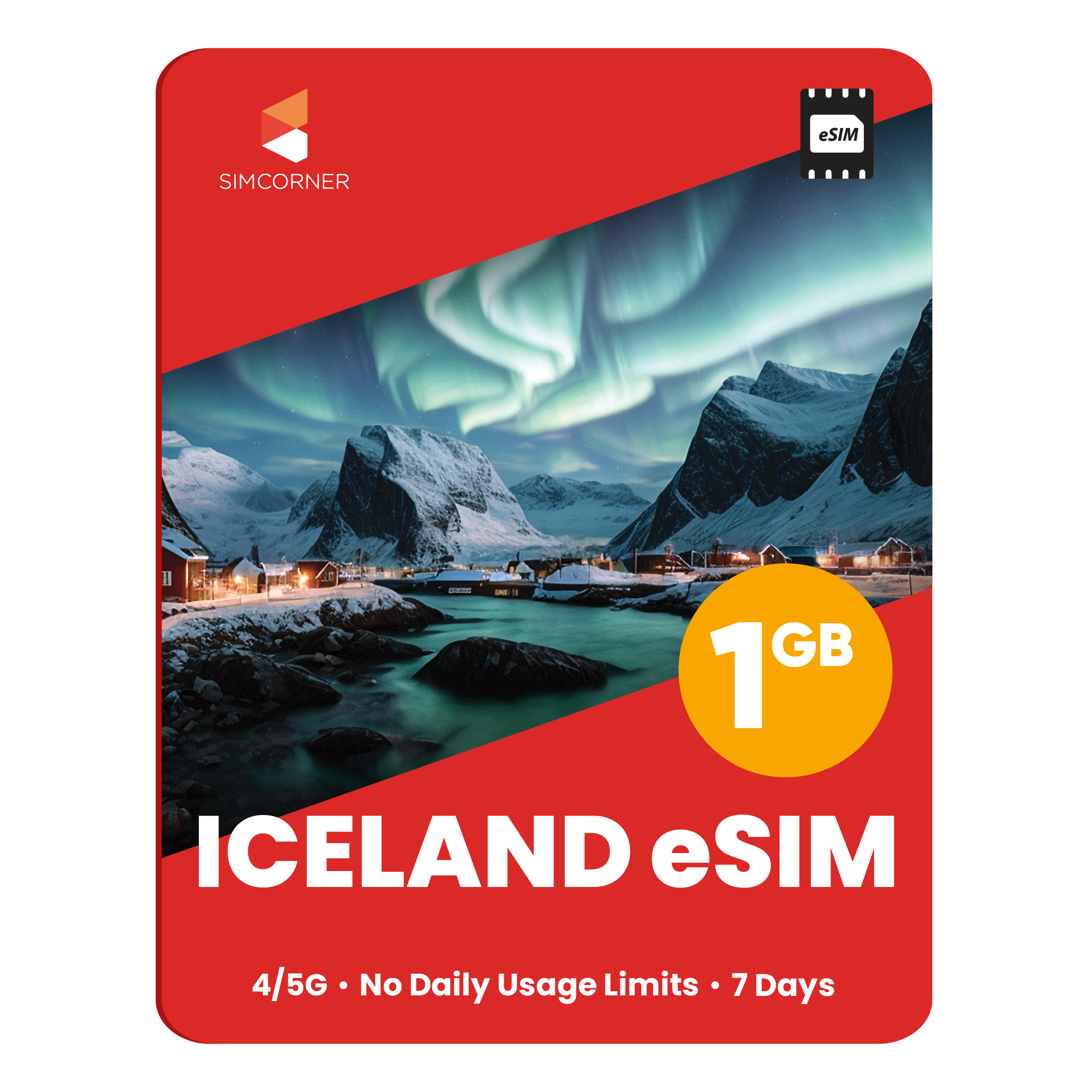 Iceland eSIM: 1GB - 7 Days - SimCorner