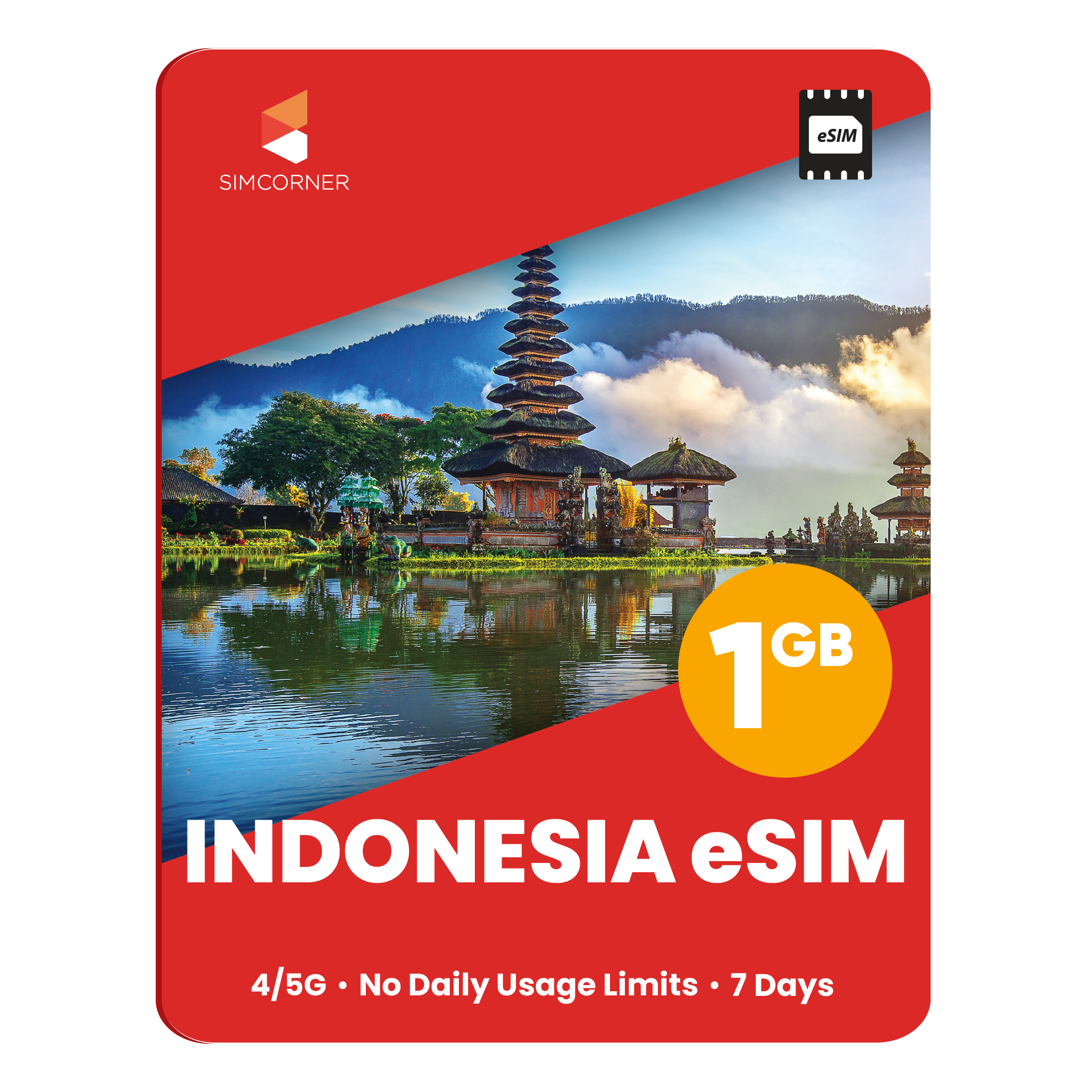 Indonesia eSIM: 1GB - 7 Days - SimCorner