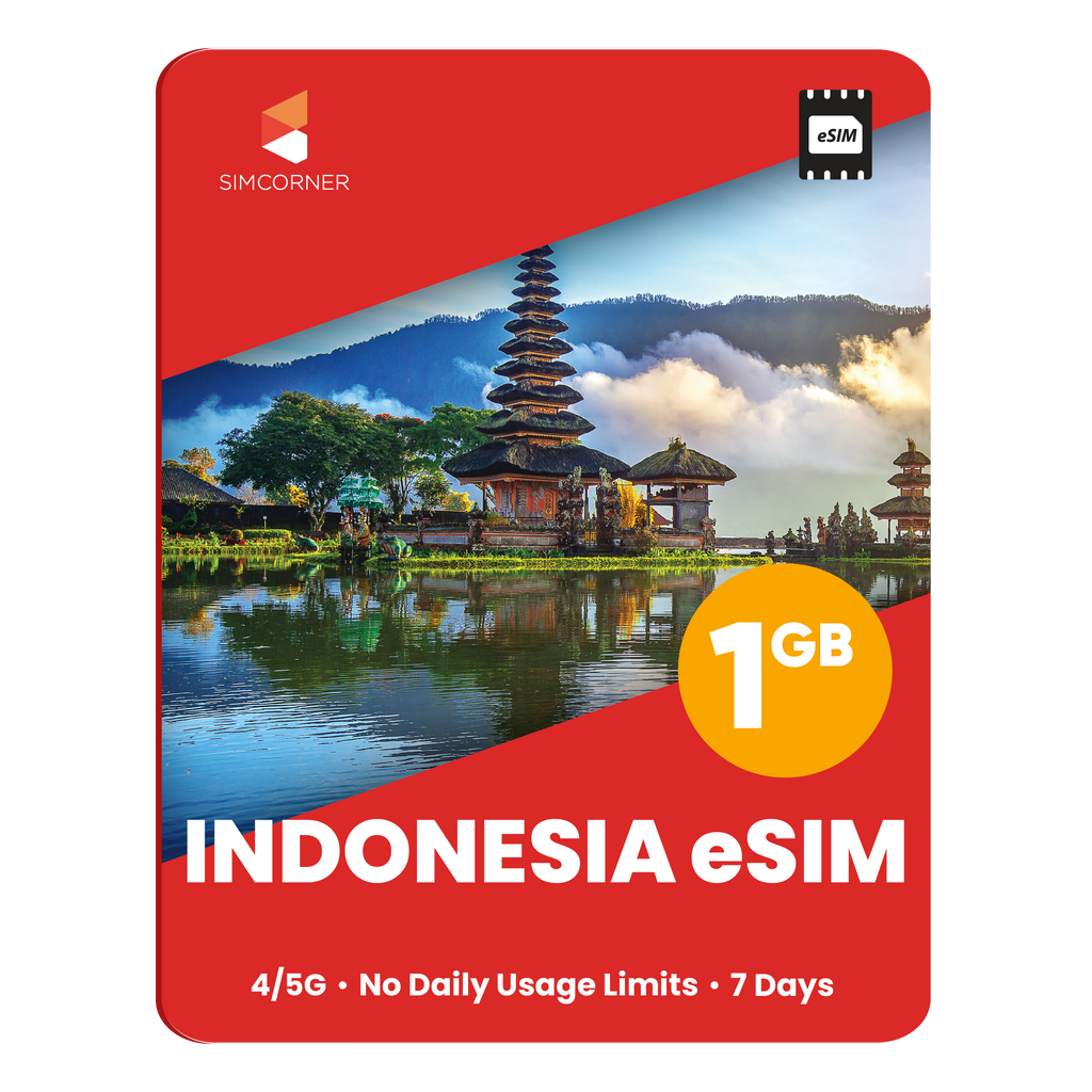 Indonesia eSIM: 1GB - 7 Days - SimCorner