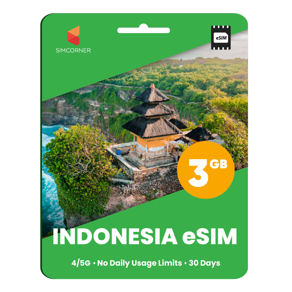 Indonesia eSIM: 3GB - 30 Days - SimCorner