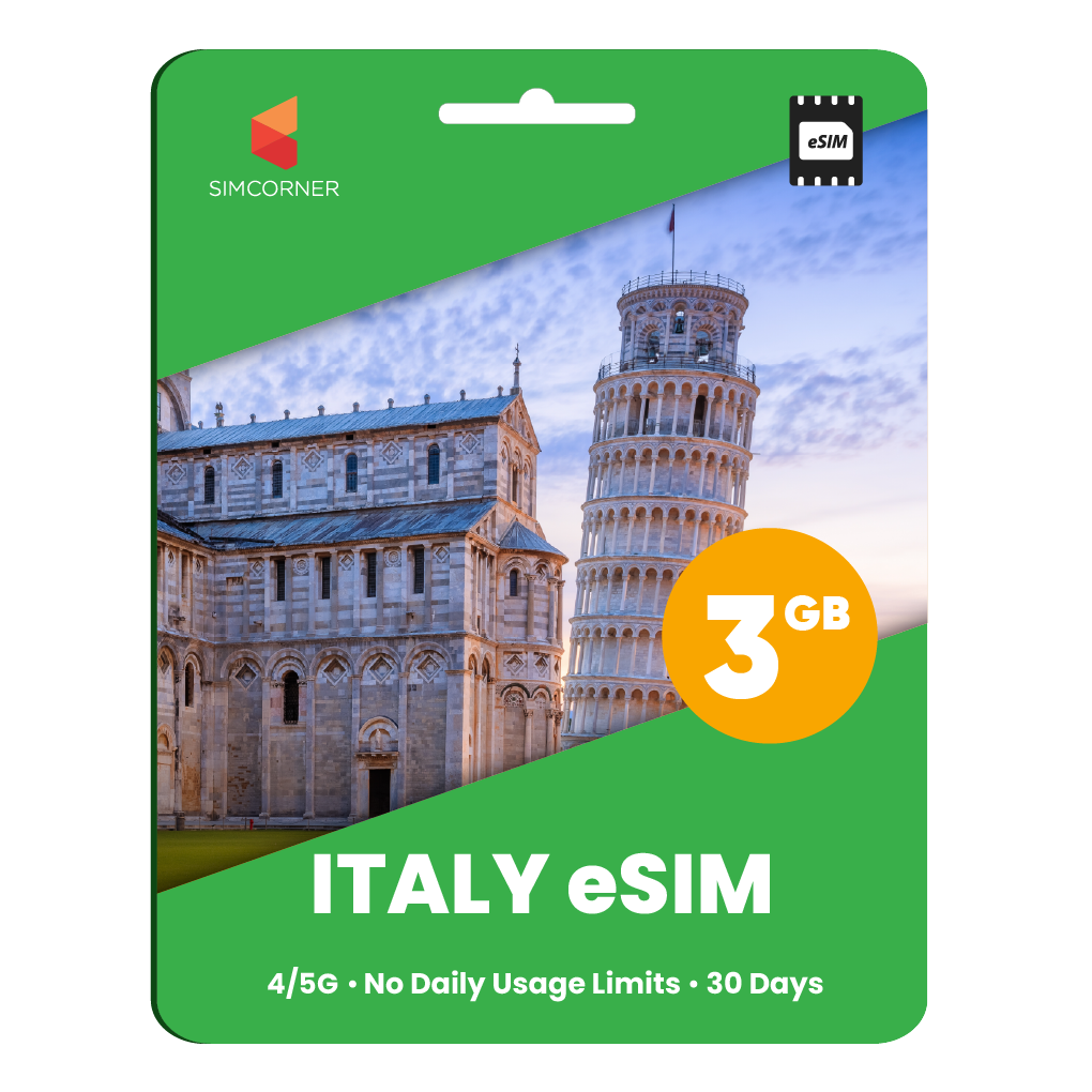 Italy eSIM: 3GB - 30 Days - SimCorner