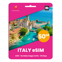 Thumbnail for Italy eSIM: 50GB - 45 Days
-SimCorner