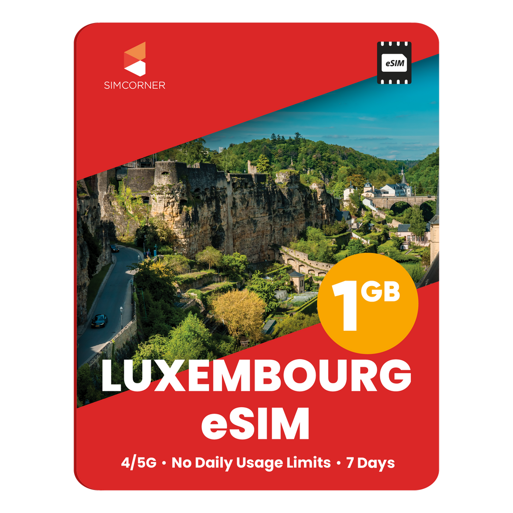 Luxembourg eSIM: 1GB - 7 Days - SimCorner