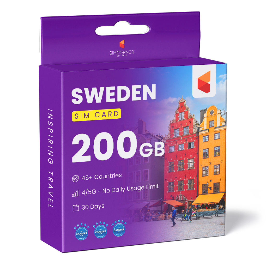 Sweden Travel Sim Card 200GB | SimCorner