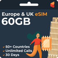 [eSIM] Europe eSim Card (60GB)