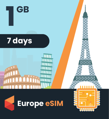 Europe eSIM: 1GB - 7 Days