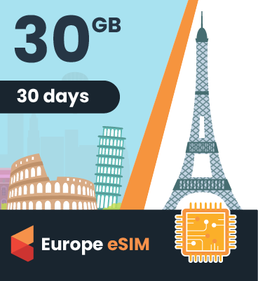 Europe eSIM: 30GB - 30 Days