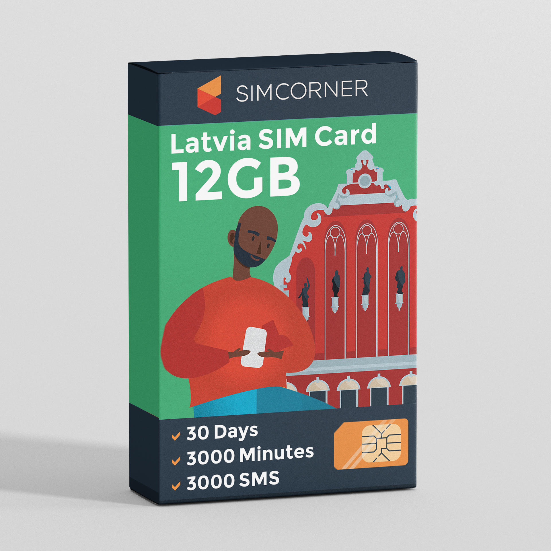 Latvia Travel Sim Card (12GB)