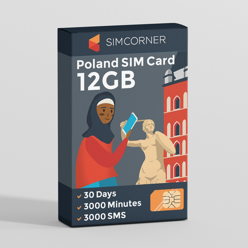 Poland Travel Sim Card (12GB)