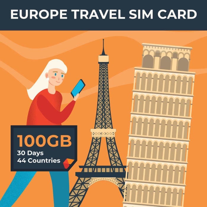 Europe & UK Travel Sim Card (100GB) I SimCorner
