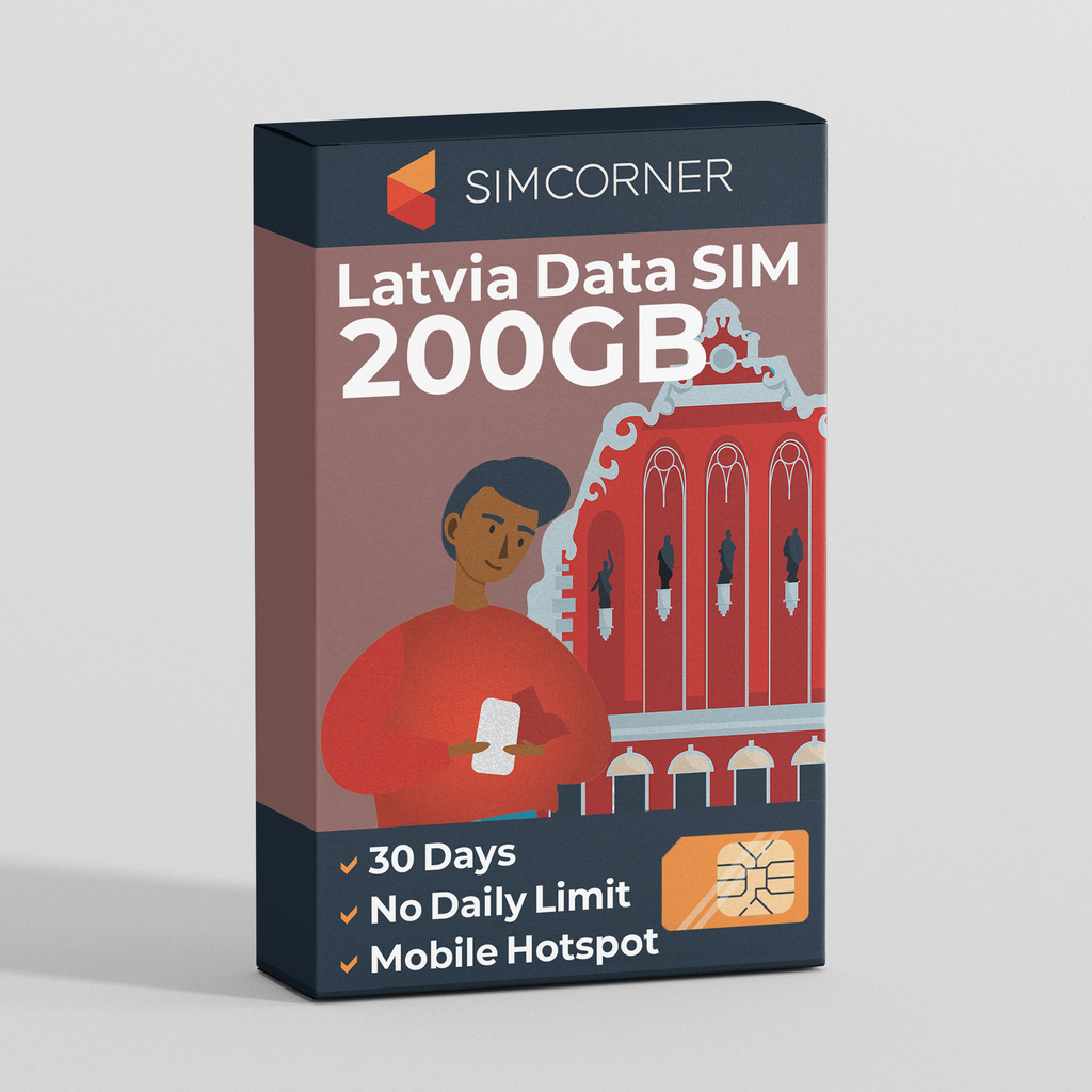 Latvia Travel Sim Card 200GB | SimCorner
