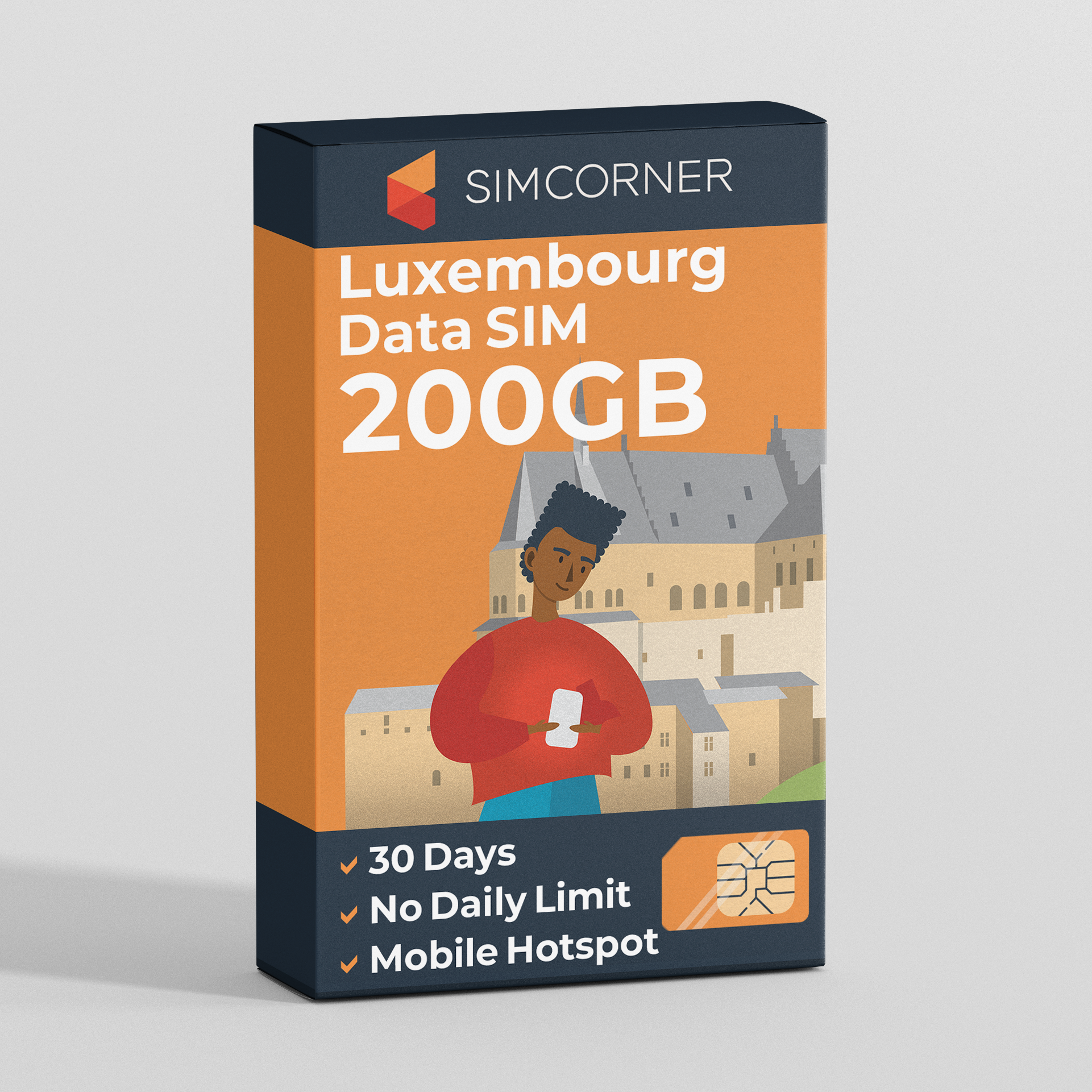 Luxembourg Travel Sim Card 200GB