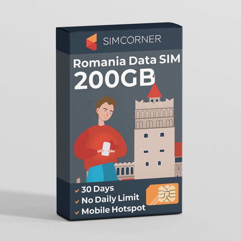 Romania Travel Sim Card 200GB | SimCorner